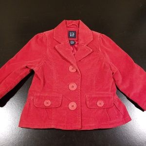 Red velour Gap jacket size 12-18 months
